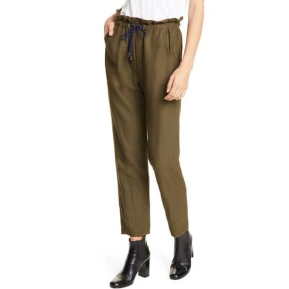 Veronica Beard Jay Ankle Carrot Pants in Army Green Small - Picture 1 of 14